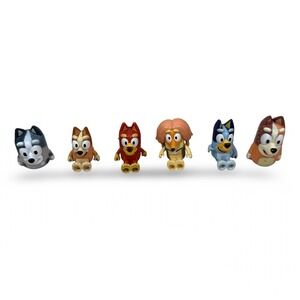 Bluey and Friends‎ 6 Piece Mini Figures Finger Puppets Ludo Studio 2.5 Inch Toys